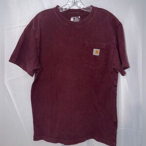 Carhartt Men's Burgundy Short Sleeve Pocket Tee